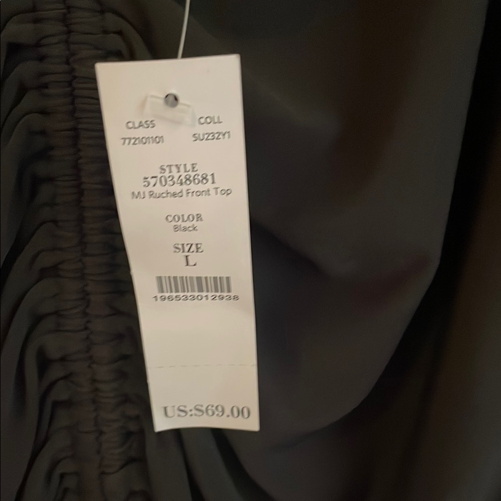 White House Black Market Black Backless Ruched Top - Picture 2 of 4